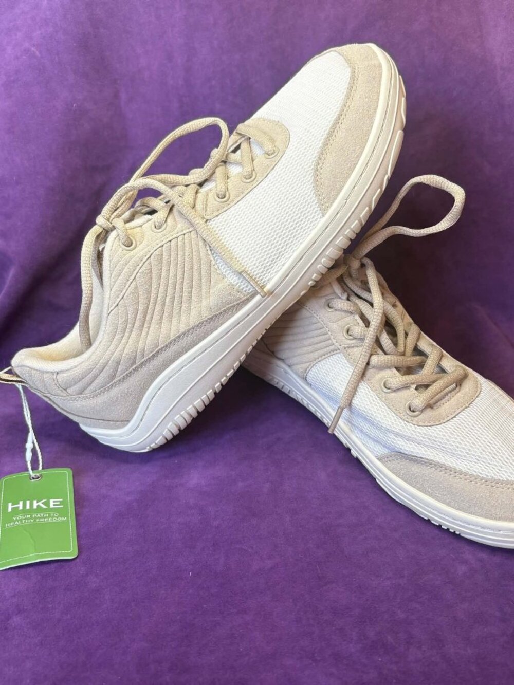 HIKE Barefoot Minimalist Sneakers Beige Cream Women's 10-10.5